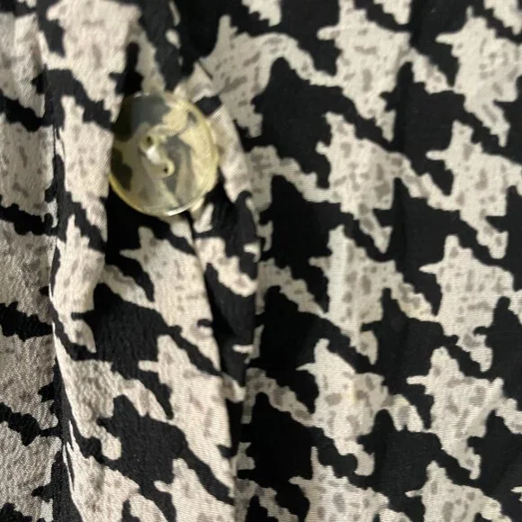 Papell Petites Silk Herringbone Black and White Dress. Lined Size 8P - Picture 5 of 6